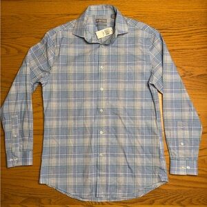 Michael Kors Light Blue Plaid Button Down Shirt